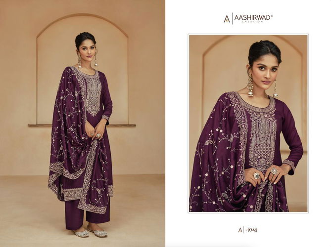 Aashirwad Gulkand Glory Silk Wedding Salwar Suits Catalog
